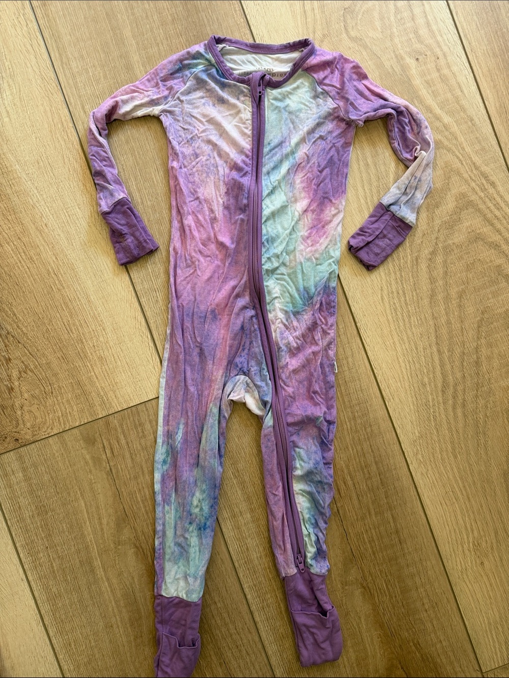 Little Sleepies Purple Tie-Dye Footed One-Piece Pajama